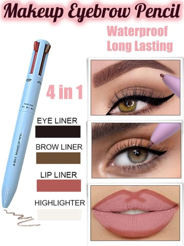 Multi-effect 4 In 1 Eyeliner Eyebrow Pencil (random Color)