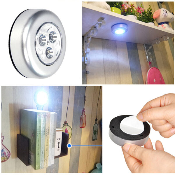 Stick Pat Lamp 3 Led Lamp | Kitchen Cabinet Light Led | Night Light Battery-powered Bedside Emergency Lamps